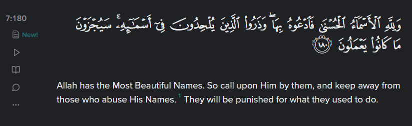 Remember Allah with His beautiful names.